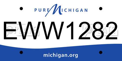 EWW1282 Michigan License Plate