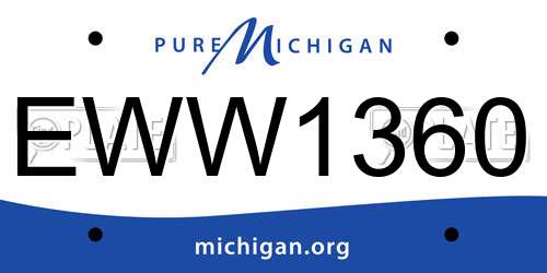 EWW1360 Michigan License Plate
