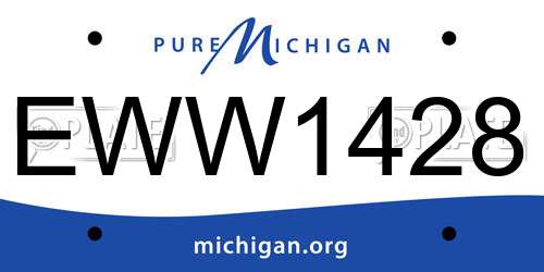 EWW1428 Michigan License Plate