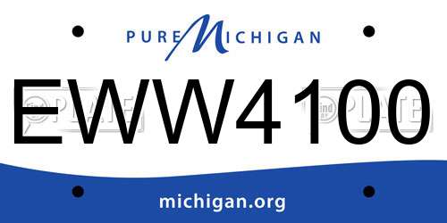 EWW4100 Michigan License Plate