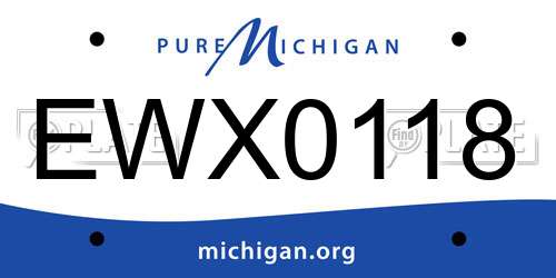 EWX0118 Michigan License Plate