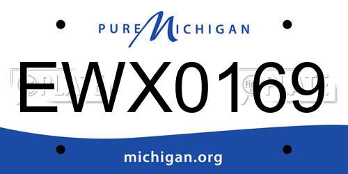 EWX0169 Michigan License Plate
