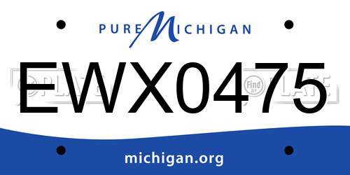 EWX0475 Michigan License Plate