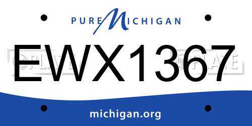 EWX1367 Michigan License Plate