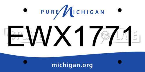 EWX1771 Michigan License Plate