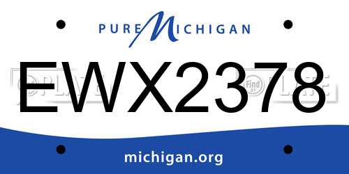 EWX2378 Michigan License Plate