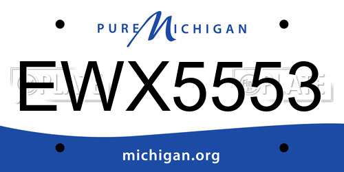 EWX5553 Michigan License Plate