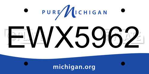 EWX5962 Michigan License Plate