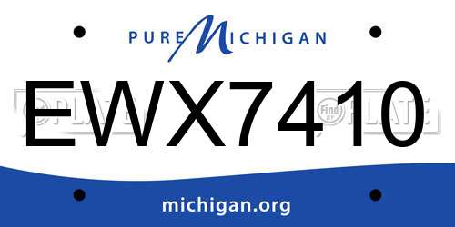 EWX7410 Michigan License Plate