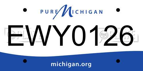 EWY0126 Michigan License Plate
