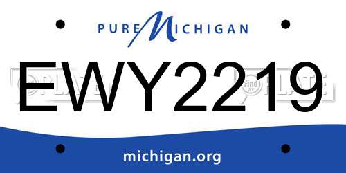 EWY2219 Michigan License Plate