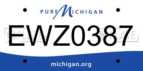 EWZ0387 Michigan License Plate