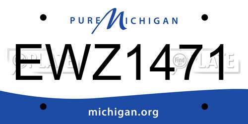 EWZ1471 Michigan License Plate