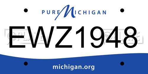 EWZ1948 Michigan License Plate
