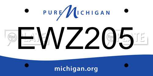 EWZ205 Michigan License Plate