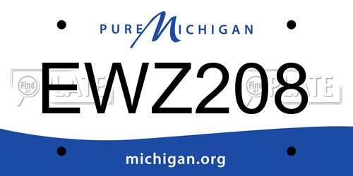 EWZ208 Michigan License Plate