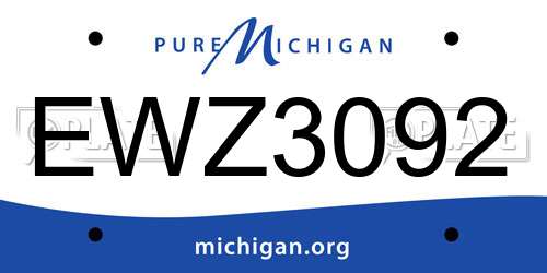 EWZ3092 Michigan License Plate