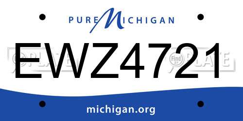 EWZ4721 Michigan License Plate