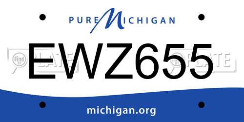 EWZ655 Michigan License Plate