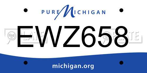 EWZ658 Michigan License Plate