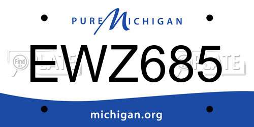 EWZ685 Michigan License Plate