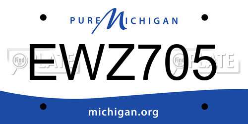 EWZ705 Michigan License Plate