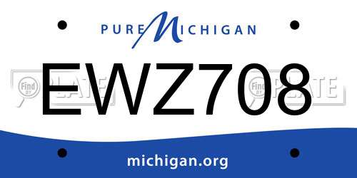 EWZ708 Michigan License Plate