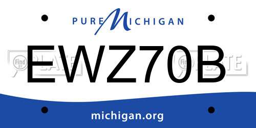 EWZ70B Michigan License Plate