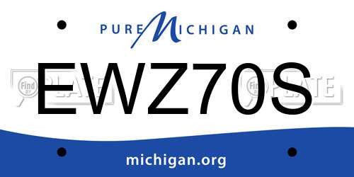 EWZ70S Michigan License Plate