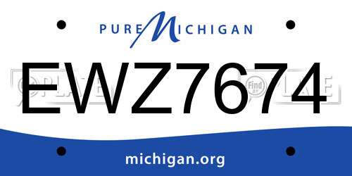 EWZ7674 Michigan License Plate