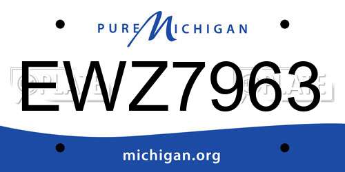EWZ7963 Michigan License Plate