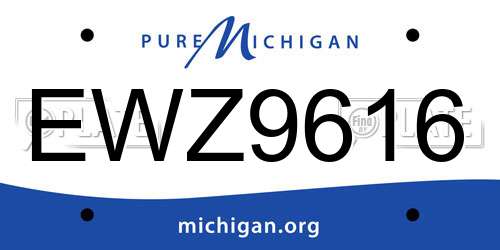EWZ9616 Michigan License Plate