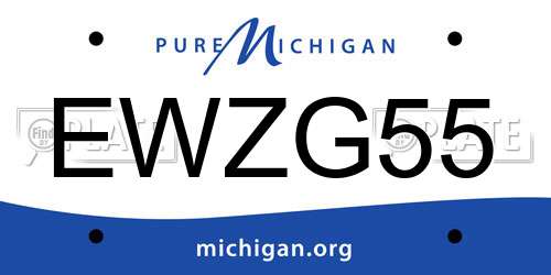 EWZG55 Michigan License Plate