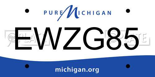 EWZG85 Michigan License Plate