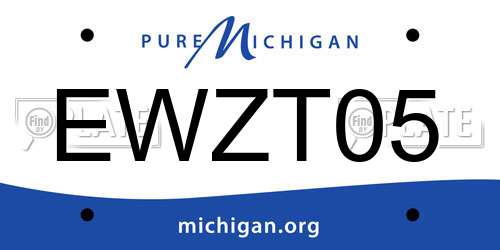 EWZT05 Michigan License Plate