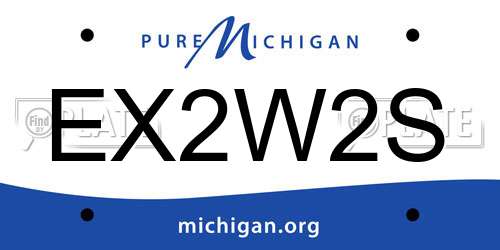 EX2W2S Michigan License Plate