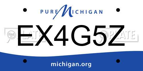 EX4G5Z Michigan License Plate