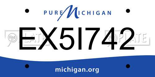 EX5I742 Michigan License Plate