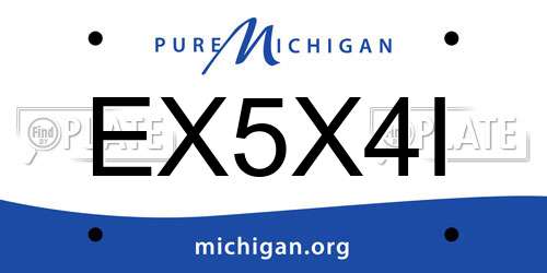 EX5X4I Michigan License Plate
