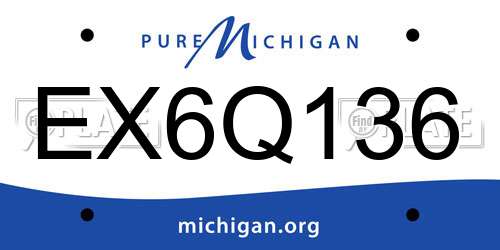EX6Q136 Michigan License Plate