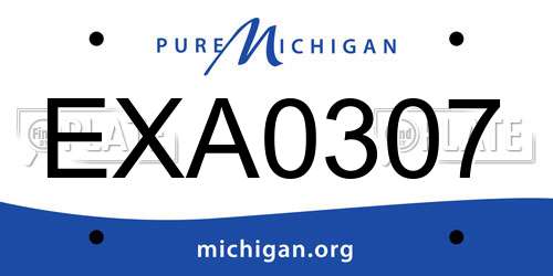 EXA0307 Michigan License Plate