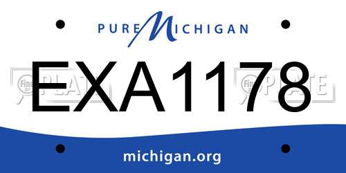 EXA1178 Michigan License Plate