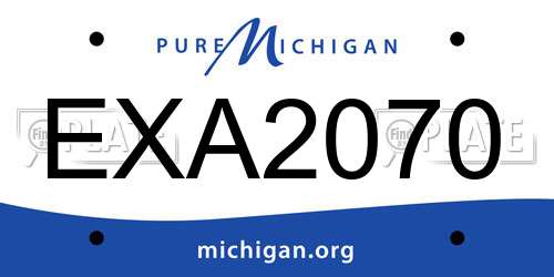 EXA2070 Michigan License Plate
