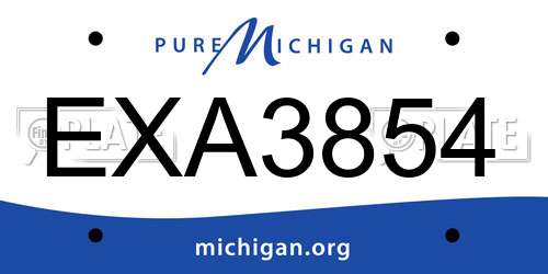EXA3854 Michigan License Plate