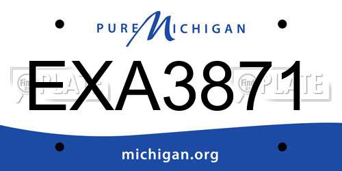 EXA3871 Michigan License Plate