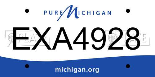 EXA4928 Michigan License Plate