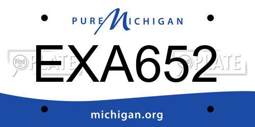 EXA652 Michigan License Plate