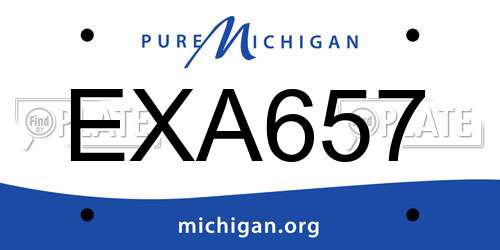 EXA657 Michigan License Plate