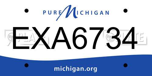 EXA6734 Michigan License Plate