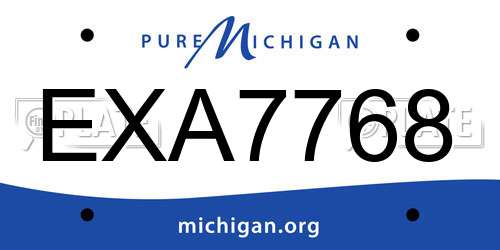EXA7768 Michigan License Plate